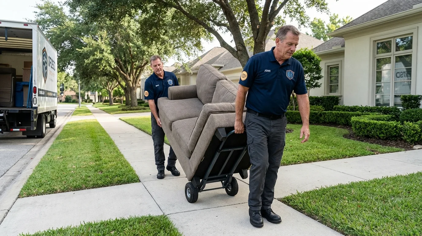 Local residential moving crew loading furniture in Garfield, NJ